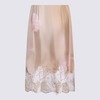 Fabiana Filippi Beige and Pink Silk Floral Skirt - Thumbnail 2