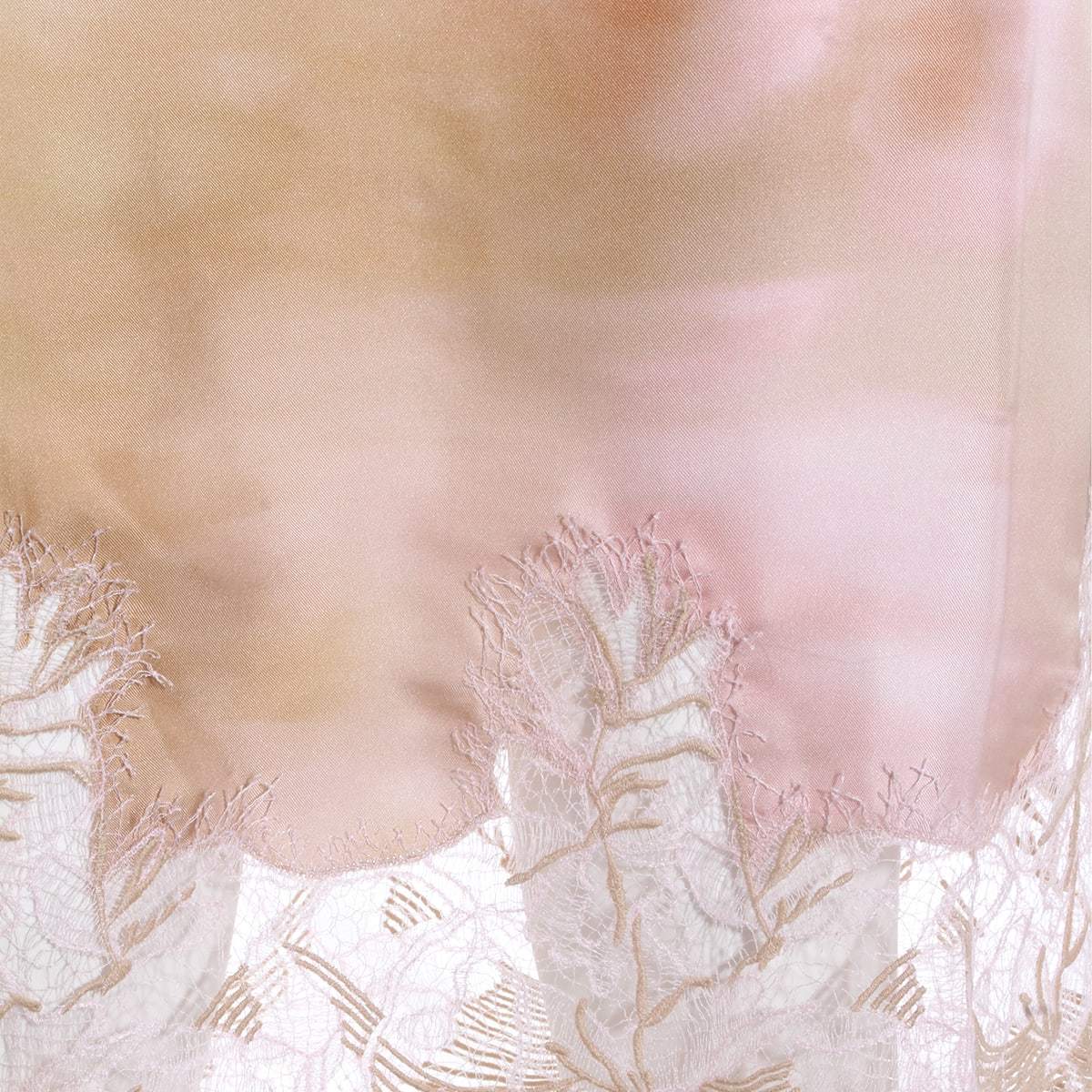 Fabiana Filippi Beige and Pink Silk Floral Skirt - Image 3 of 3