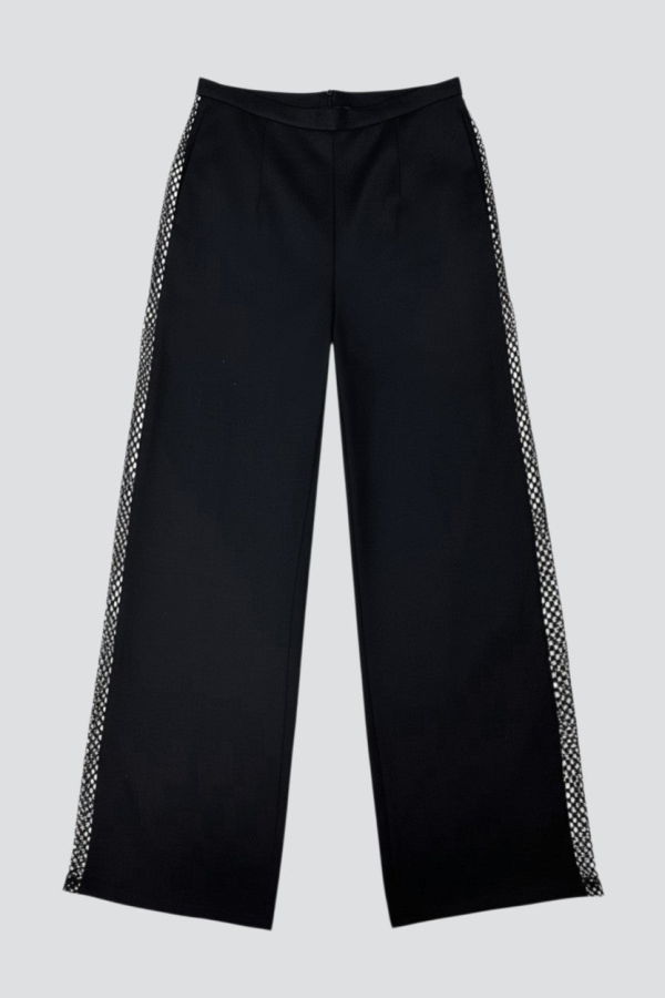 Assembly Black Suiting Fishnet Clean Pant