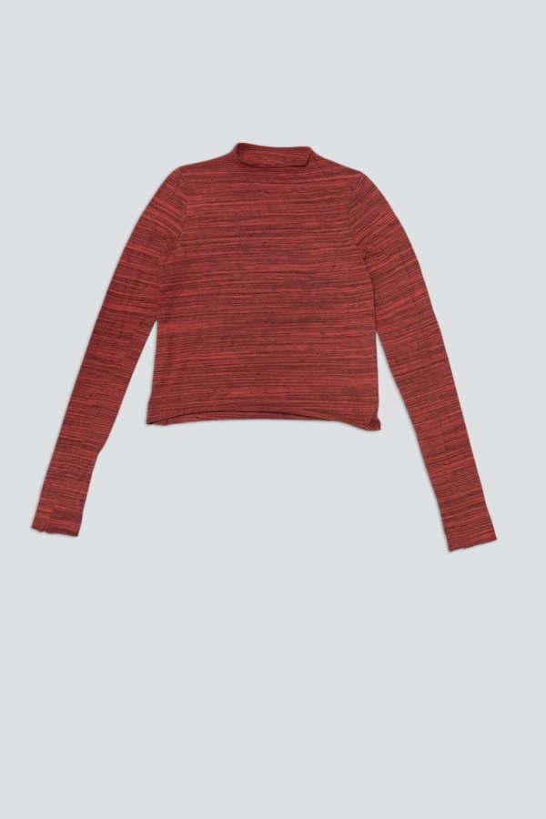 Assembly Long Sleeve Mockneck Top - Red Heather