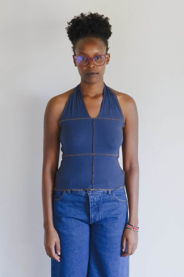 Baserange Preston Blue Cinder Halter Top