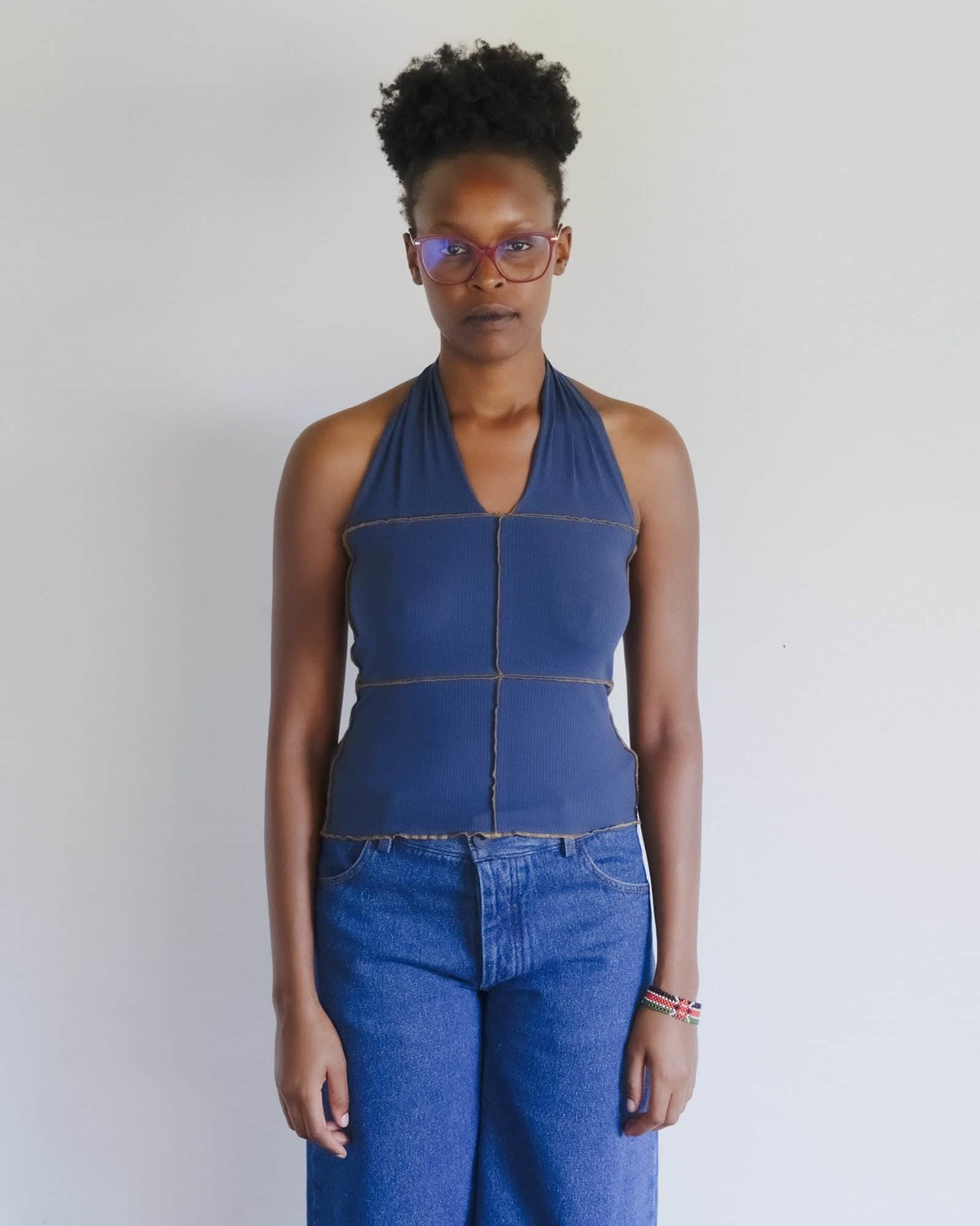 Baserange Preston Blue Cinder Halter Top - Image 1 of 6