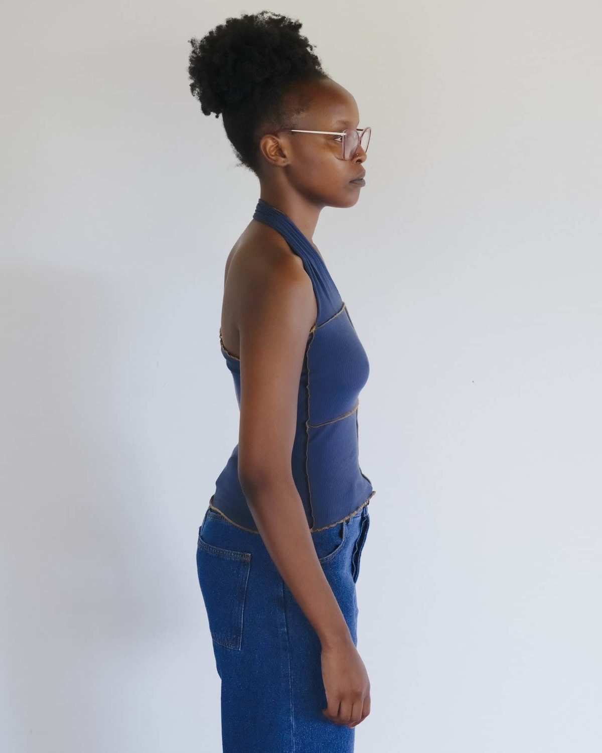 Baserange Preston Blue Cinder Halter Top - Image 4 of 6