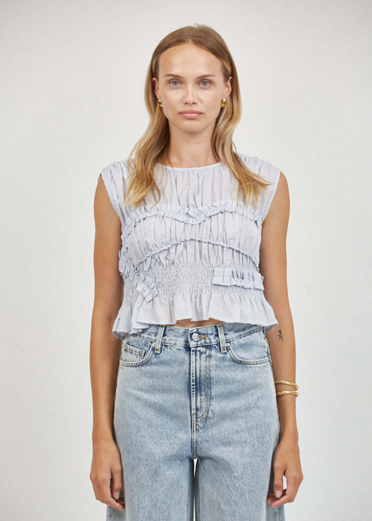 a. ren Jeanie Ruffle Top - Image 1 of 2