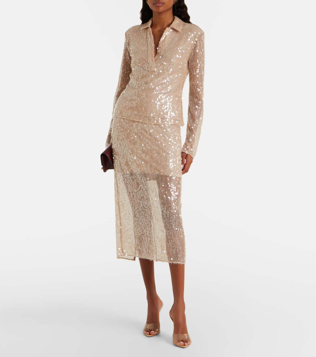 Veronica Beard Allora Sequin Midi Skirt - Image 1 of 5