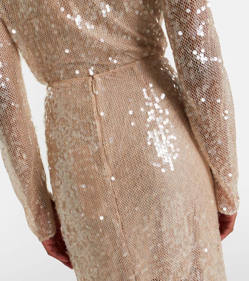 Veronica Beard Allora Sequin Midi Skirt