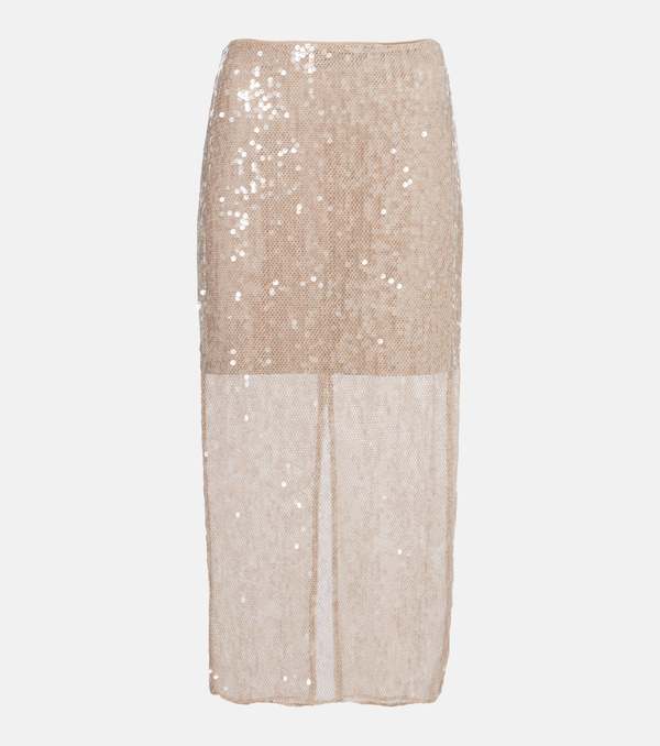 Veronica Beard Allora Sequin Midi Skirt