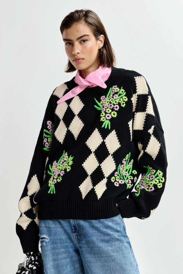 Essentiel Antwerp Jactori Jacquard Knit Sweater