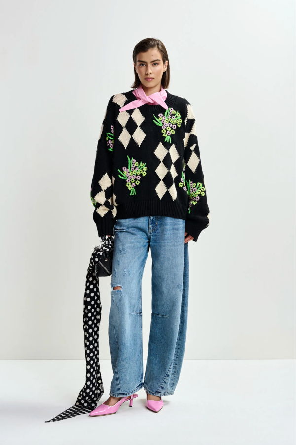 Essentiel Antwerp Jactori Jacquard Knit Sweater