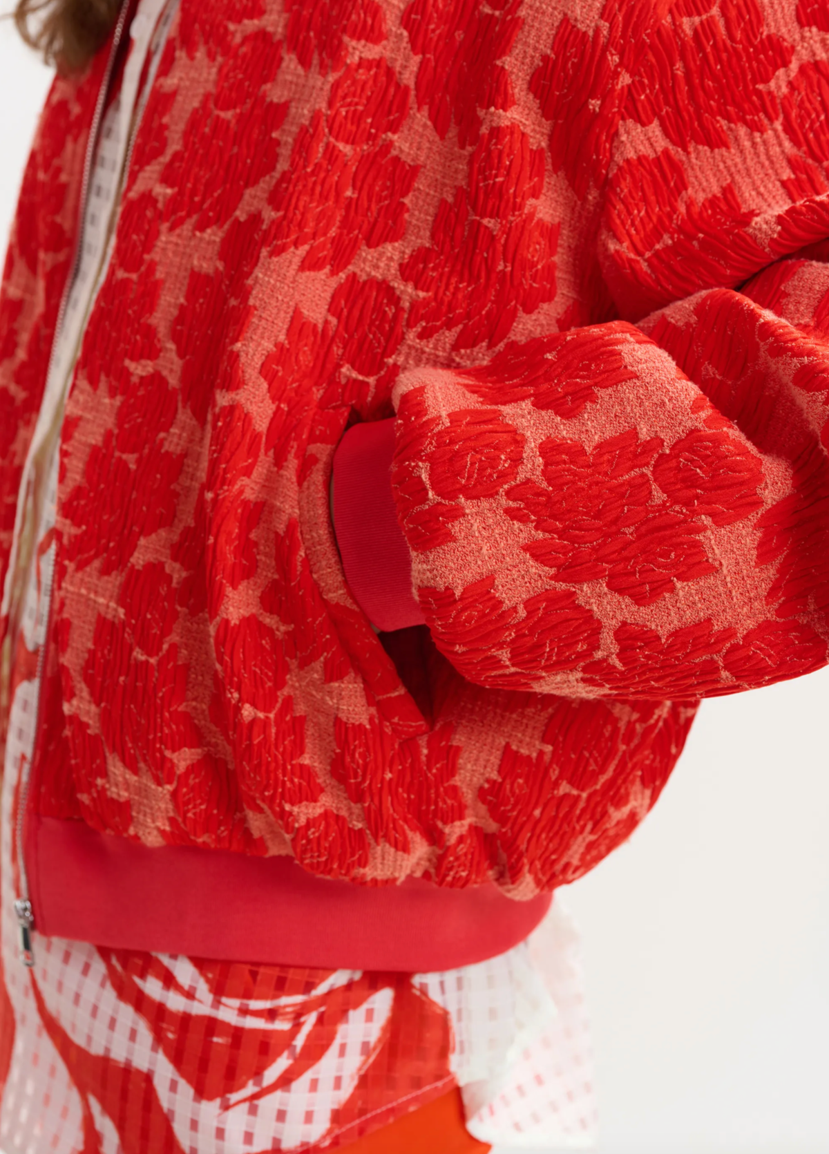 Essentiel Antwerp Jibe Quilted Jacquard Bomber Jacket - Image 5 of 6