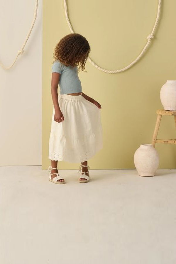 KIDS Rylee + Cru Pointelle Tee - Sea Green