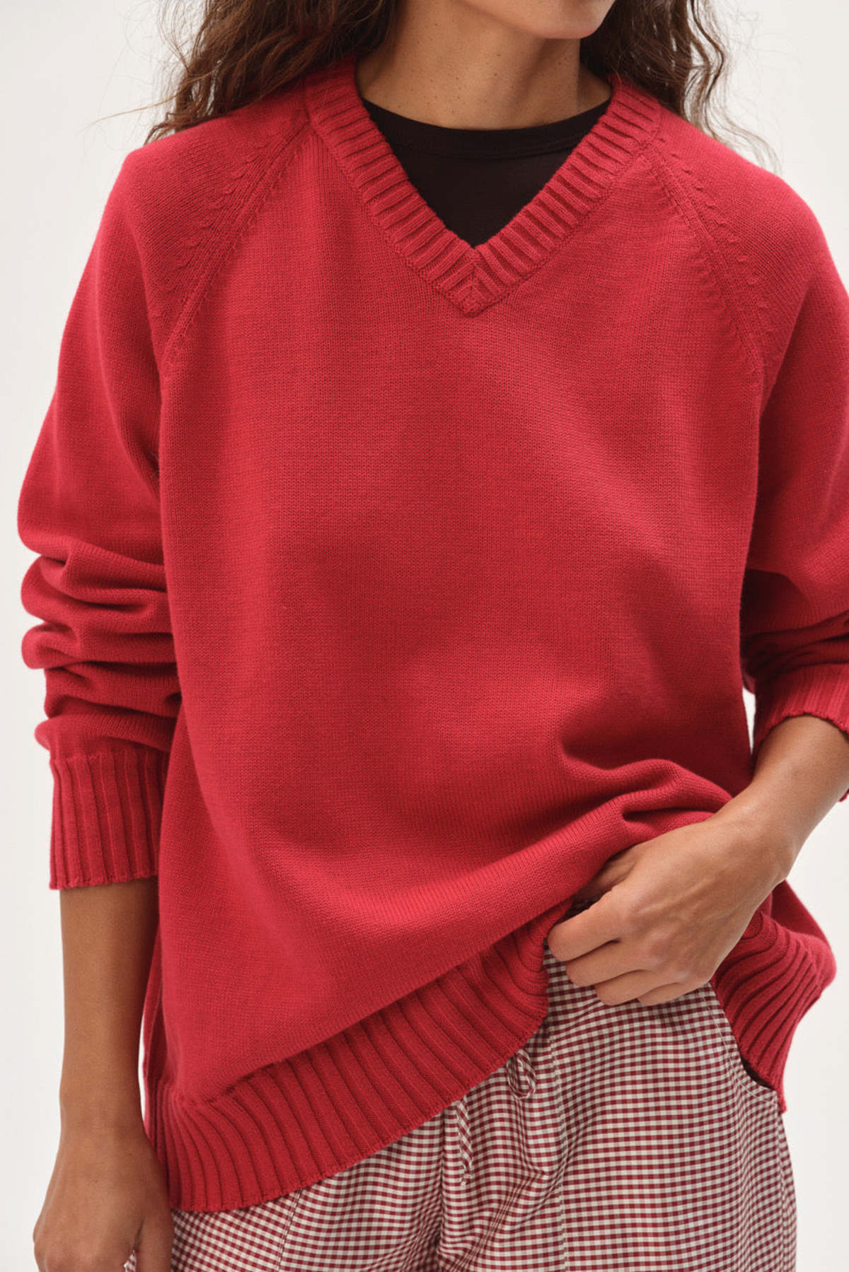 Donni. The Cotton Knit V-Neck Sweater - Image 4 of 4