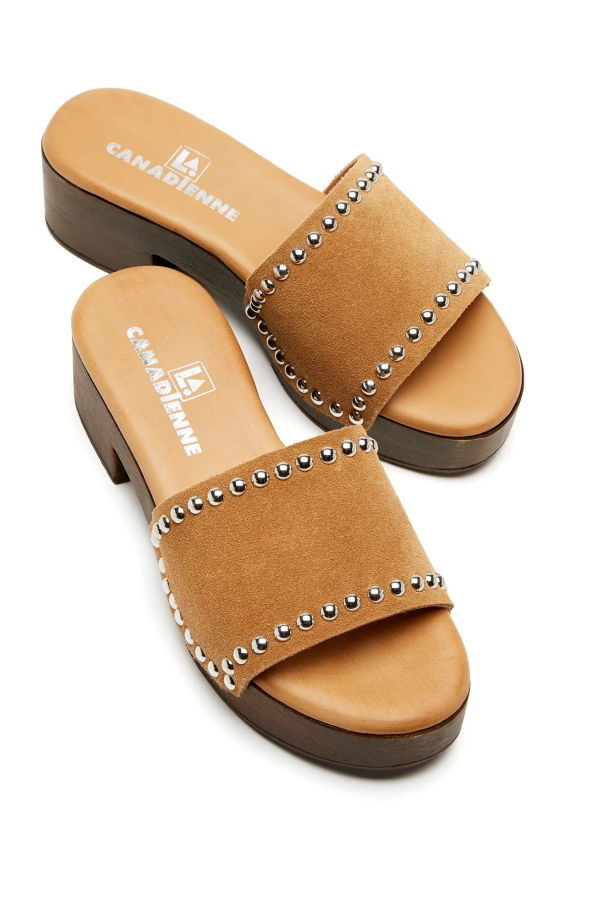 La Canadienne Santi Suede Clog Sandal