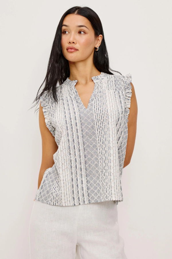 Rails Arlene Striped Eyelet Top