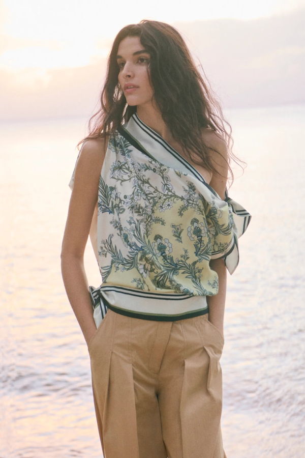 Veronica Beard Tari One-Shoulder Blouse