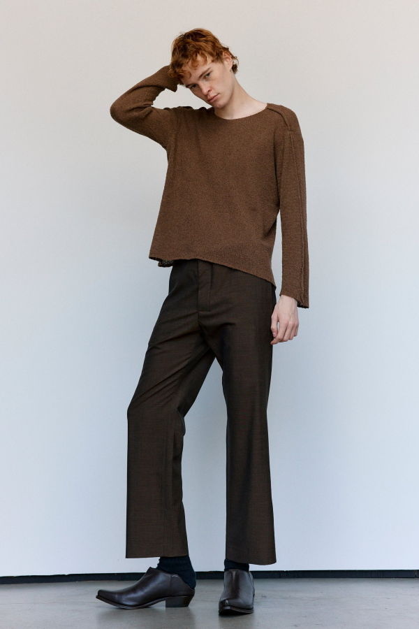 Gabriela Coll Garments NO.205 Brown Summer Wool Tailored Trousers