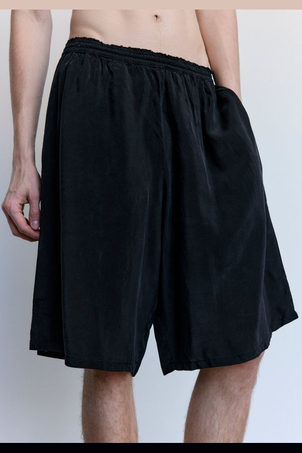 Gabriela Coll Garments NO.259 Black Cupro Short Trouser Shorts - Black