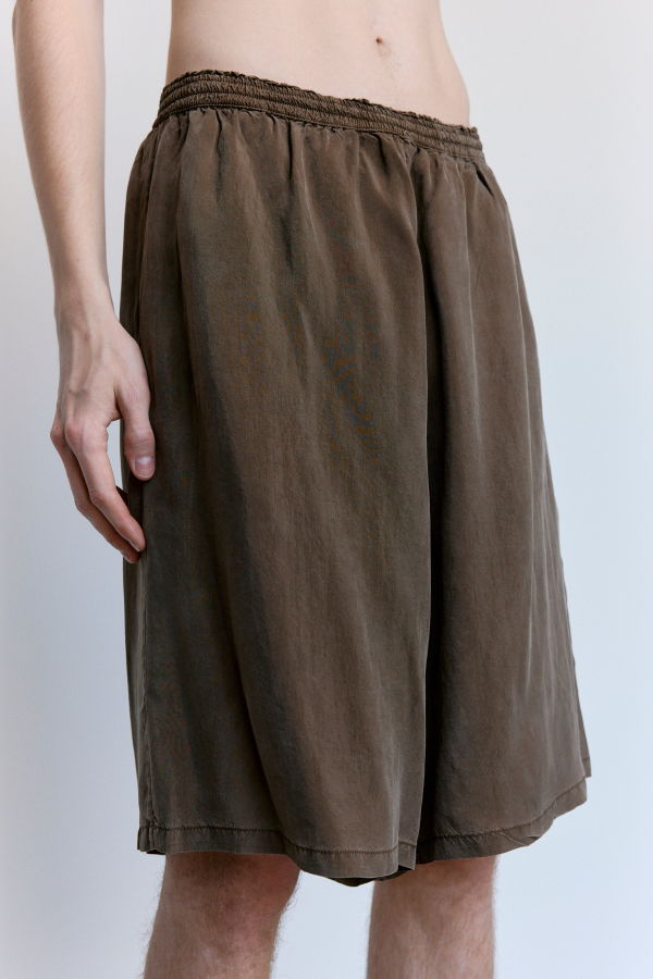 Gabriela Coll Garments NO.259 Brown Cupro Short Trousers