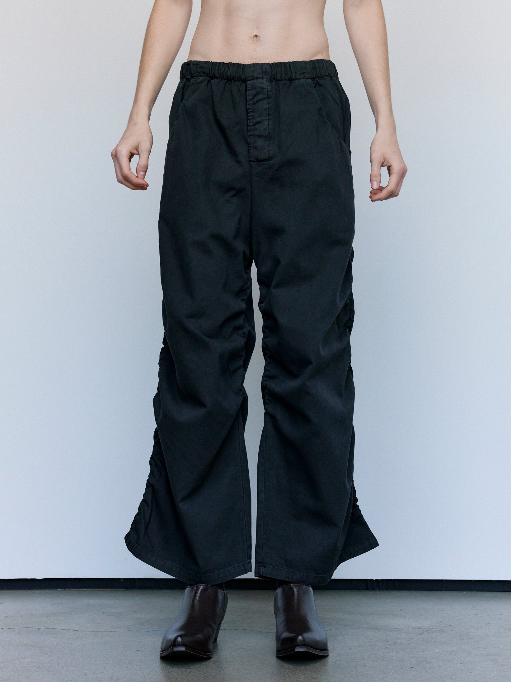 Gabriela Coll Garments No.267 Black Cotton Thin Canvas Draped 