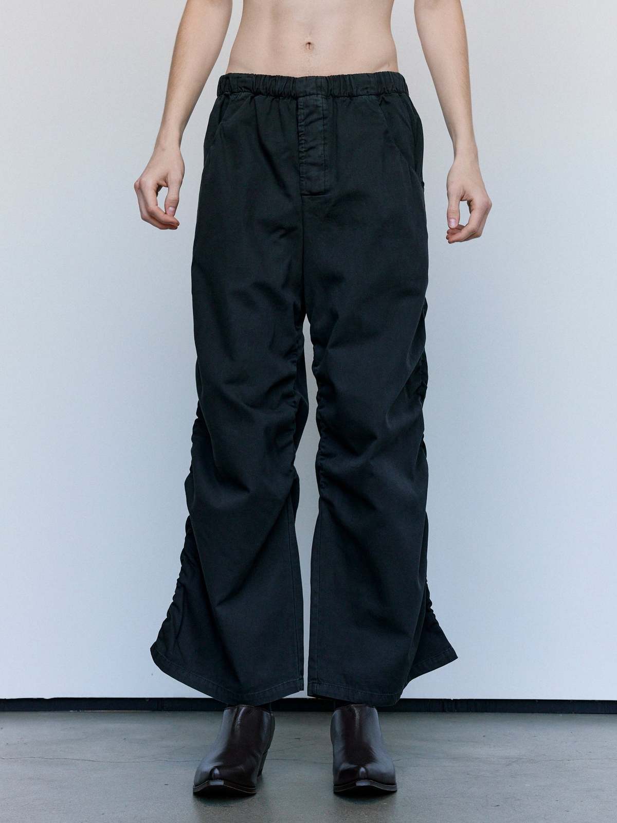 Gabriela Coll Garments No.267 Black Cotton Thin Canvas Draped