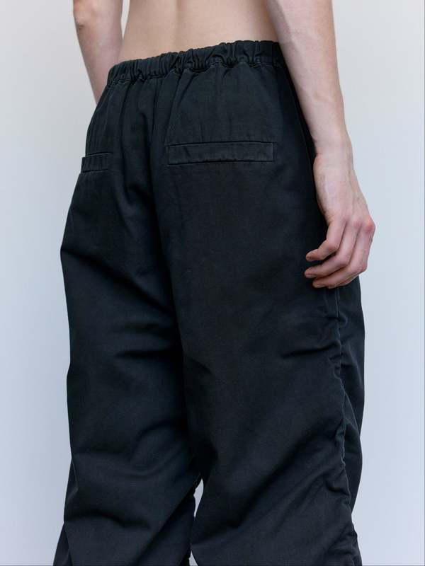 パンツ 26ss GABRIELA COLL GARMENTS No.267 Gabriela Coll Garments No.267 Black Cotton Thin Canvas Draped