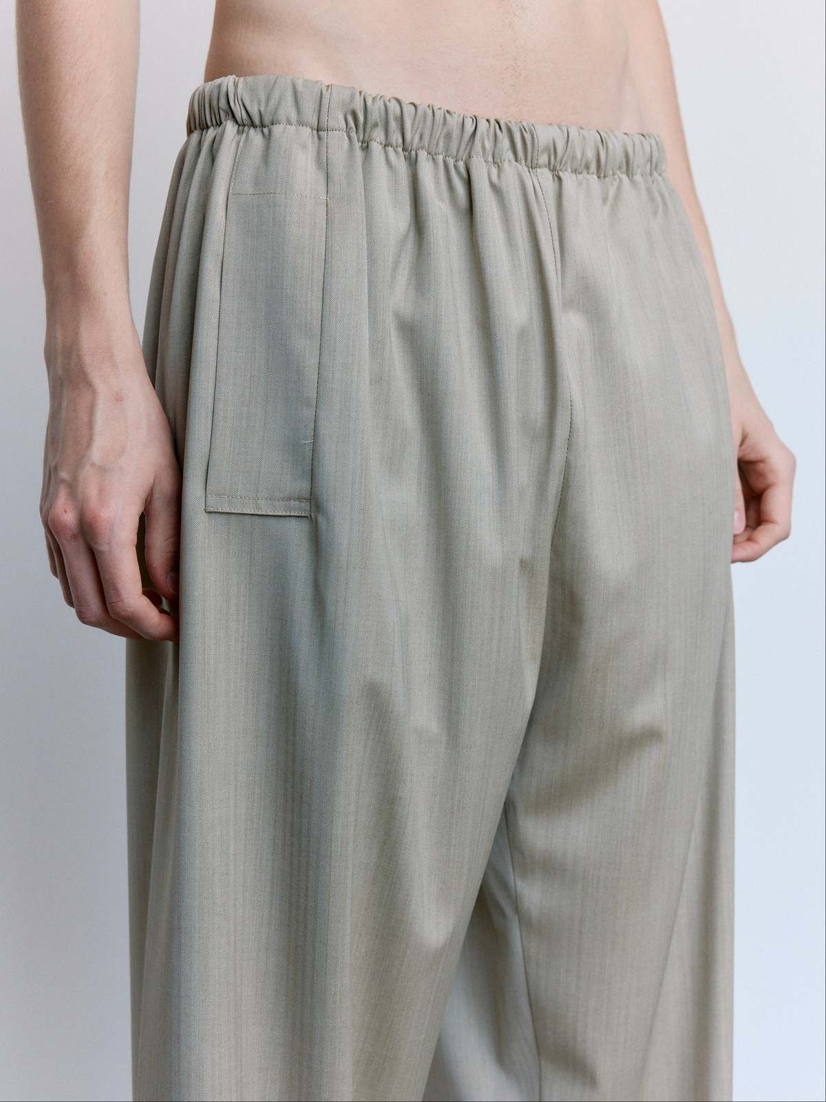 Gabriela Coll Garments No.287 Sand Herringbone Rainsystem Wool Flap Pocket Trousers - Image 2 of 7