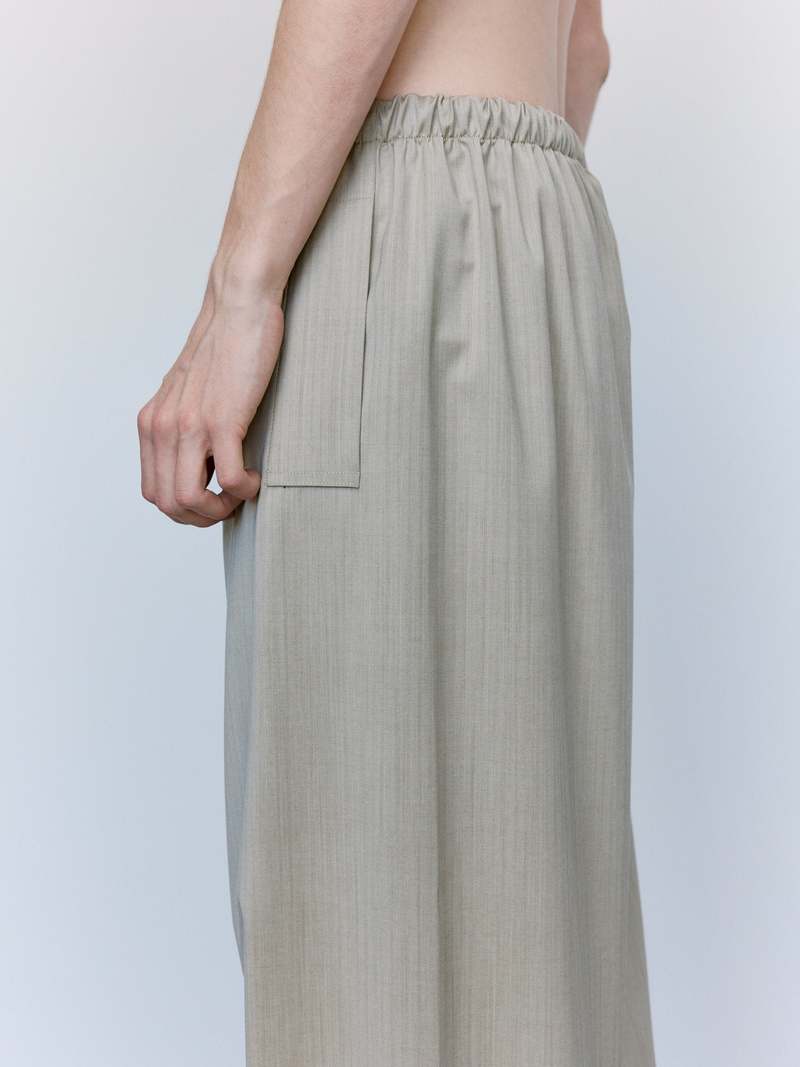 Gabriela Coll Garments No.287 Sand Herringbone Rainsystem Wool Flap Pocket Trousers