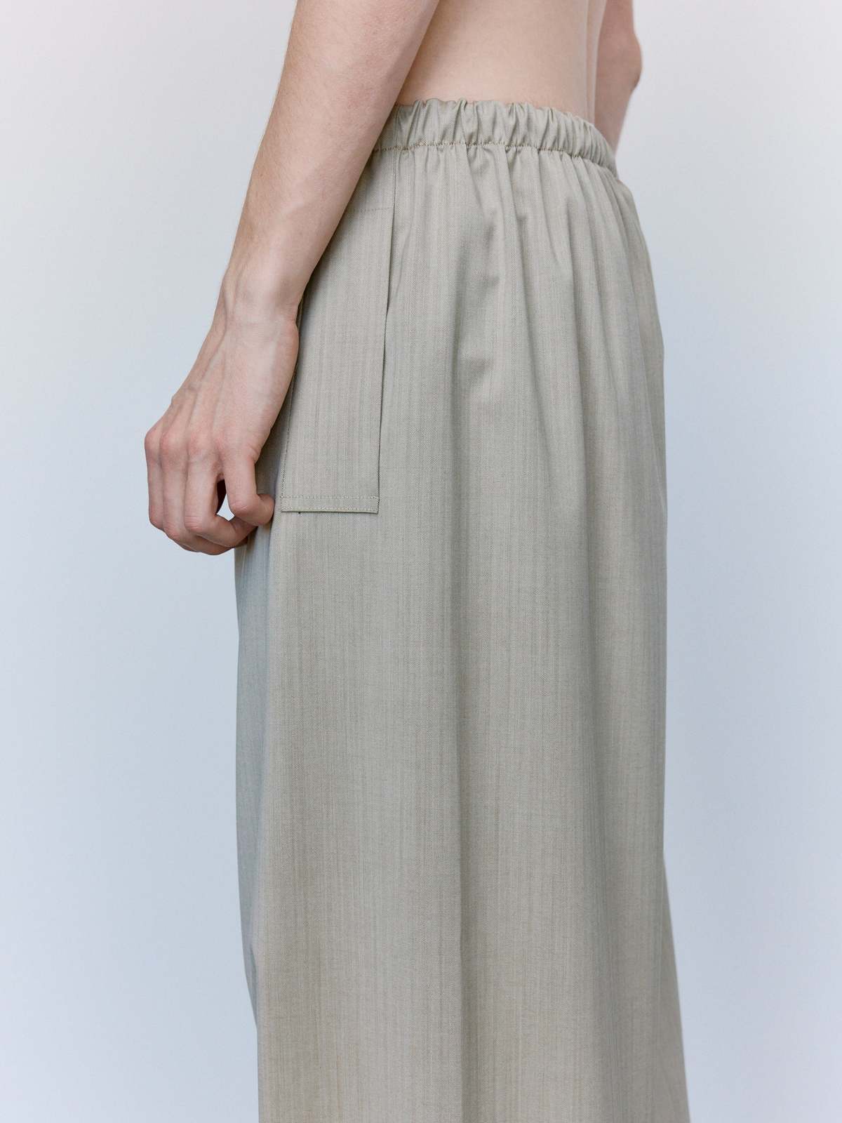 Gabriela Coll Garments No.287 Sand Herringbone Rainsystem Wool Flap Pocket Trousers - Image 5 of 7