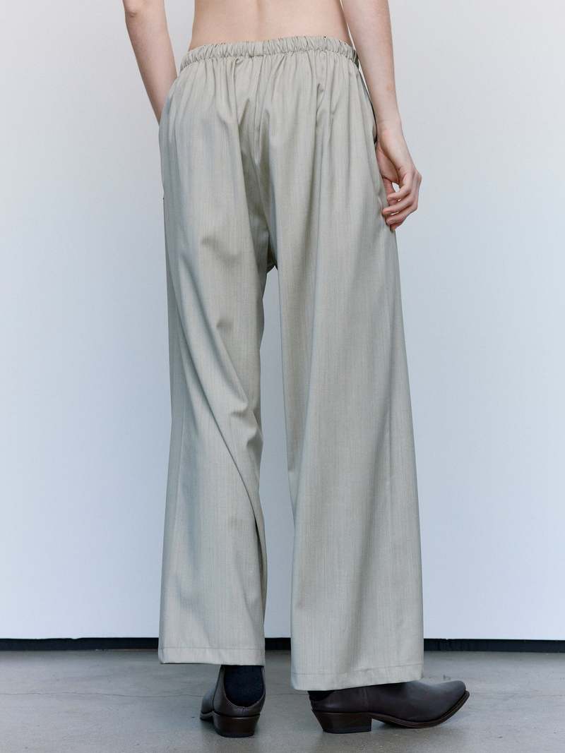 Gabriela Coll Garments No.287 Sand Herringbone Rainsystem Wool Flap Pocket Trousers
