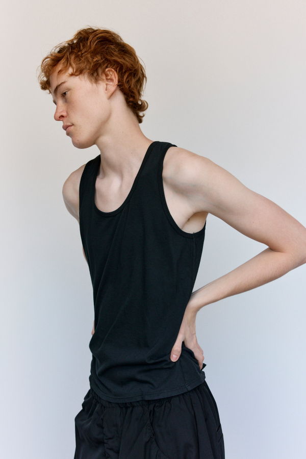 Gabriela Coll Garments NO.326 Black Organic Cotton Tank Top