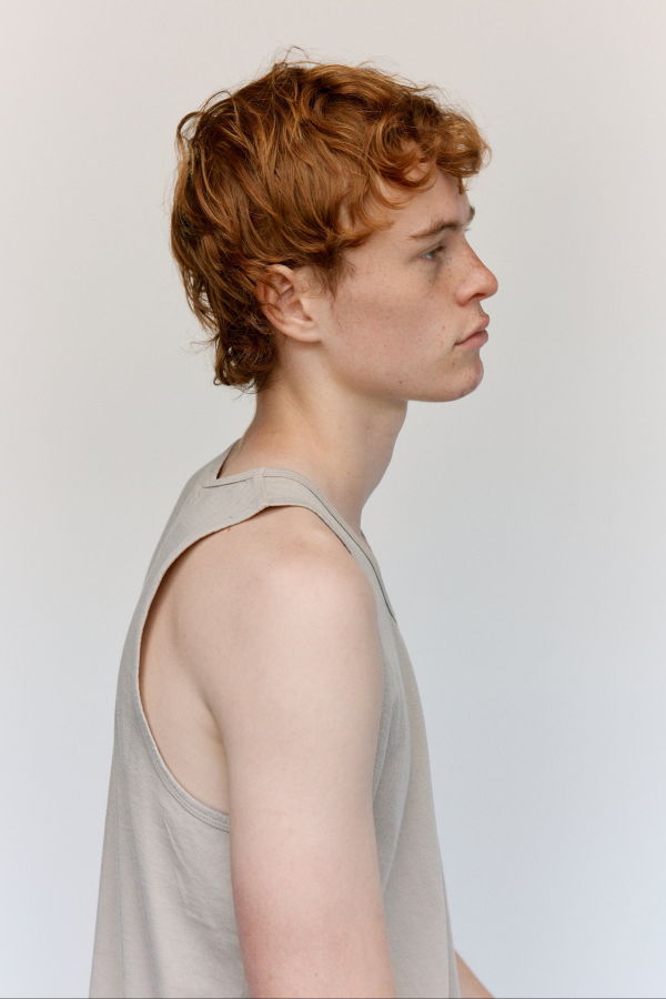 Gabriela Coll Garments NO.326 Stone Organic Cotton Tank Top