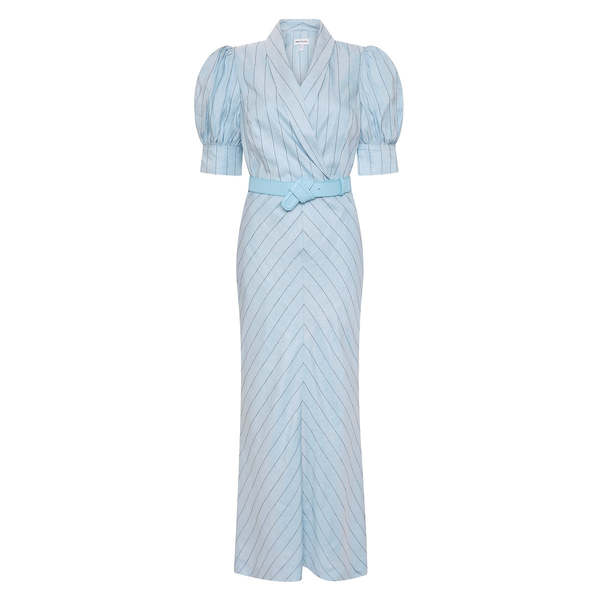 REBECCA VALLANCE Effie Midi Dress - Pale Blue