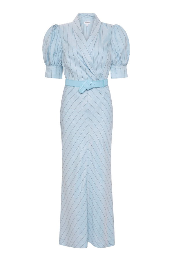 REBECCA VALLANCE Effie Midi Dress - Pale Blue