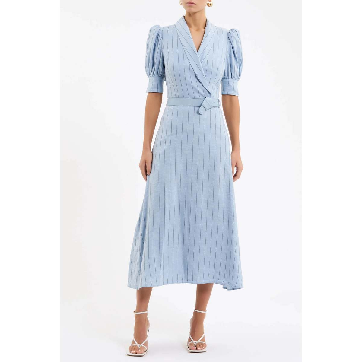 REBECCA VALLANCE Effie Midi Dress - Pale Blue - Image 2 of 5
