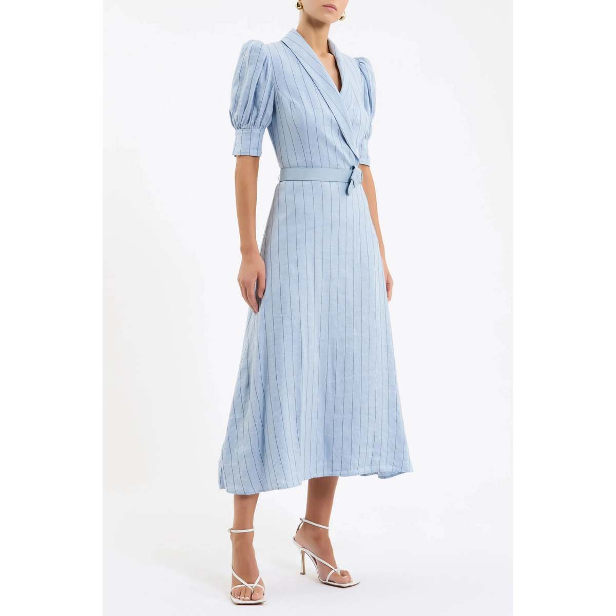 REBECCA VALLANCE Effie Midi Dress - Pale Blue - Image 3 of 5