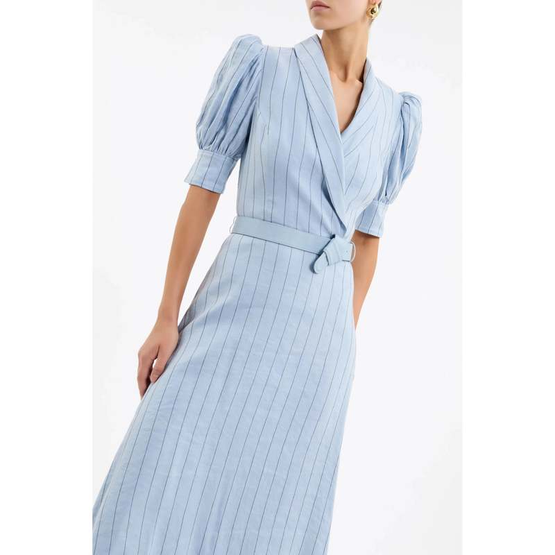 REBECCA VALLANCE Effie Midi Dress - Pale Blue