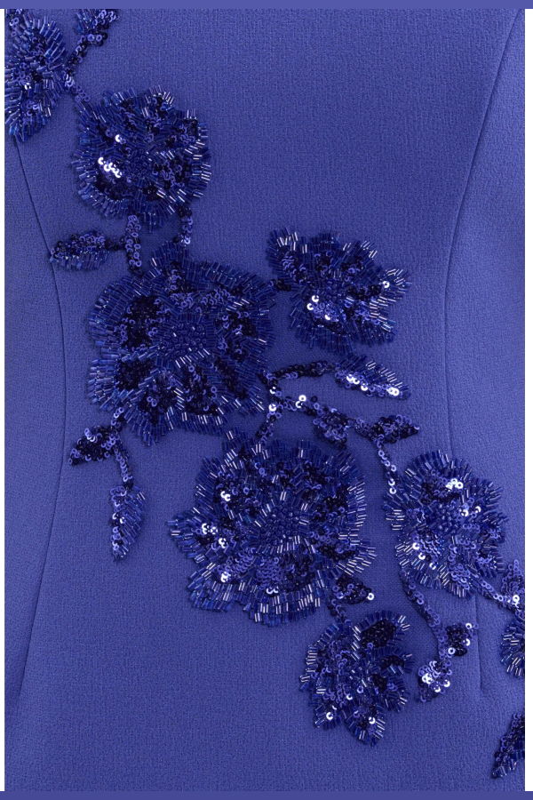 REBECCA VALLANCE Evolet Puff Sleeve Midi Dress - Ultra Marine Blue