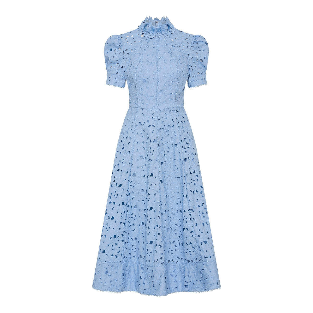 REBECCA VALLANCE Kitsu Short Sleeve Midi Dress - Blue - Image 1 of 6