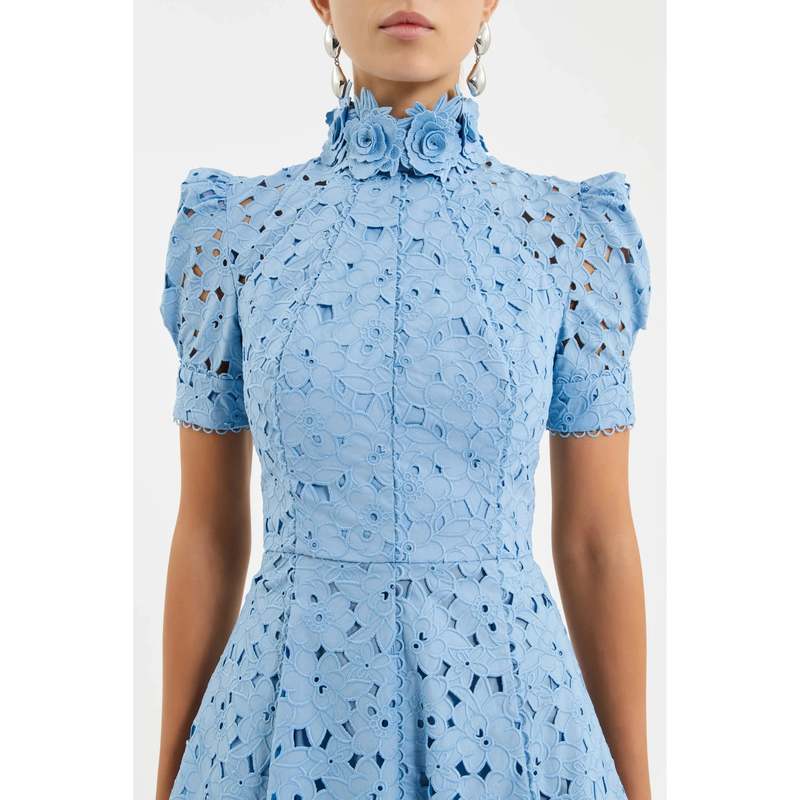 REBECCA VALLANCE Kitsu Short Sleeve Midi Dress - Blue