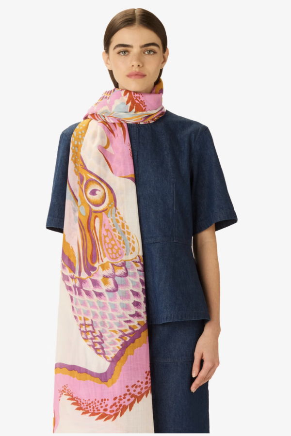 Inoui Editions 100 Croco Scarf - White