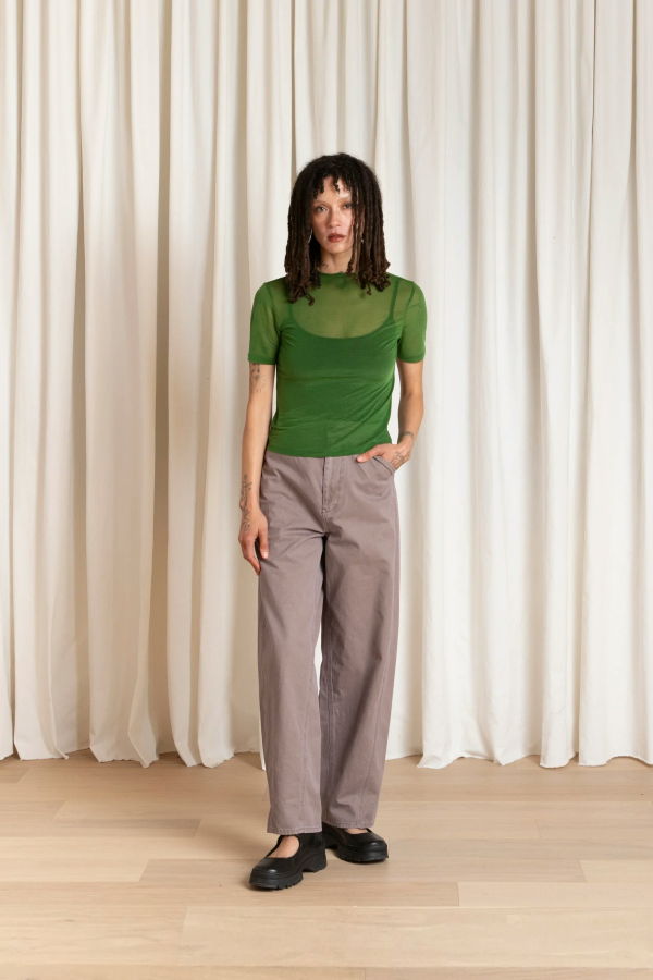 Ali Golden Fitted Barrel Pant - Mauve