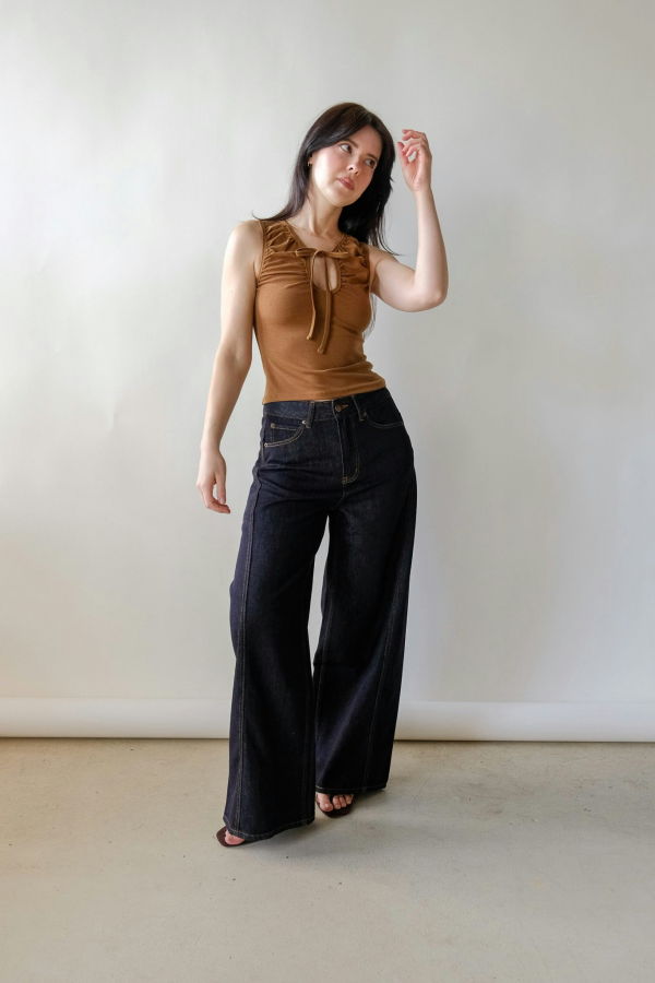 Loucia Brynn Wide Leg Jeans - Dark Indigo