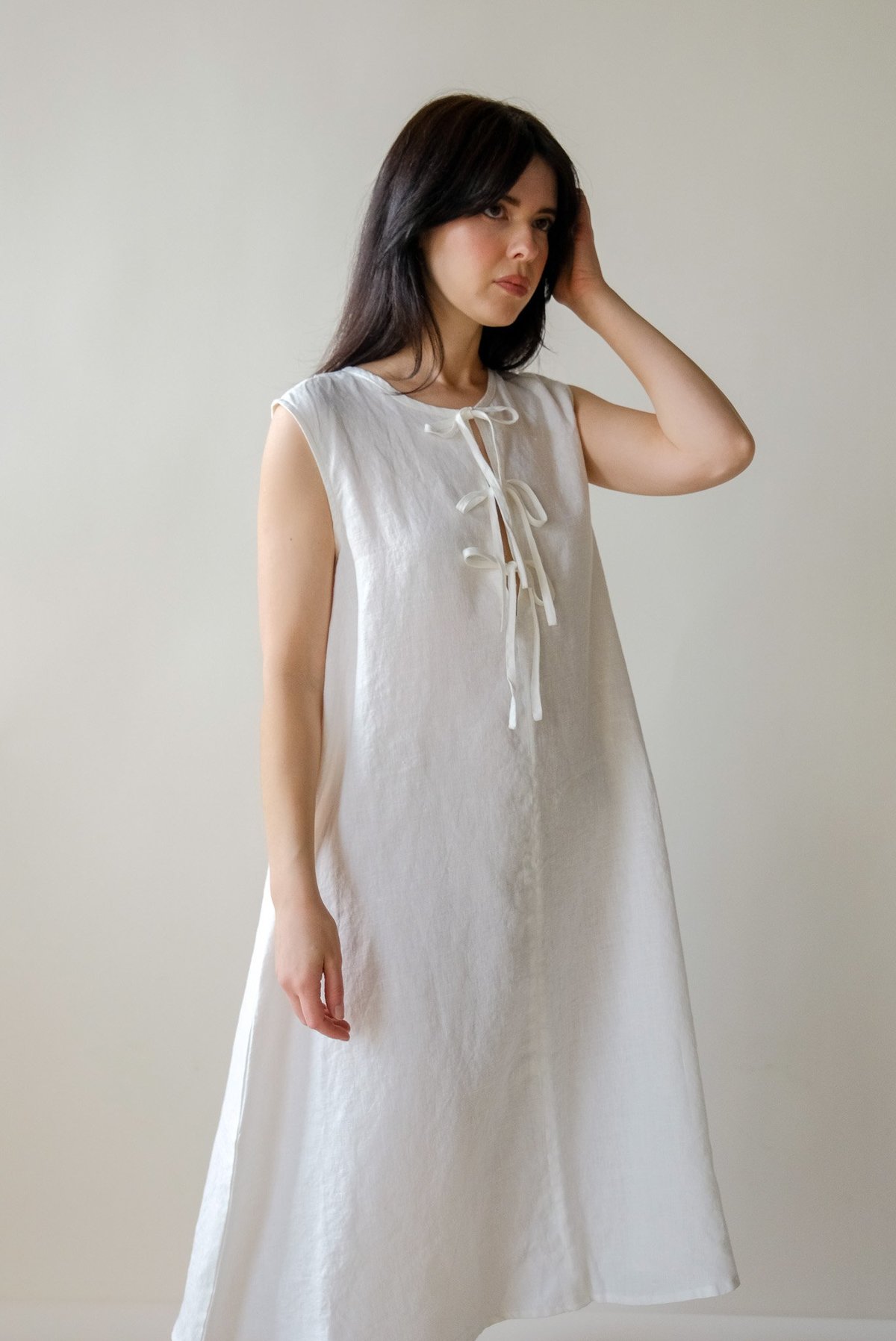 Linenfox Cara Dress - White - Image 1 of 5
