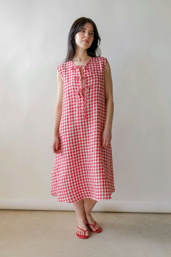 Linenfox Cara Dress - Red Gingham