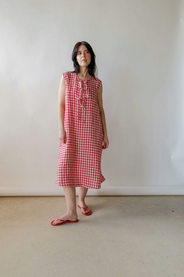 Linenfox Cara Dress - Red Gingham