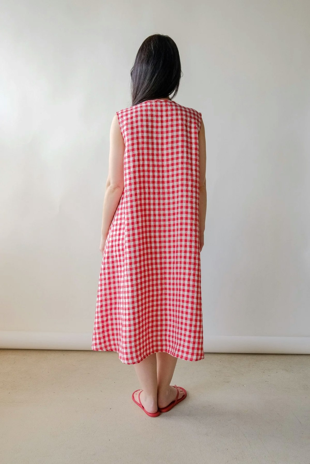 Linenfox Cara Dress - Red Gingham - Image 3 of 4