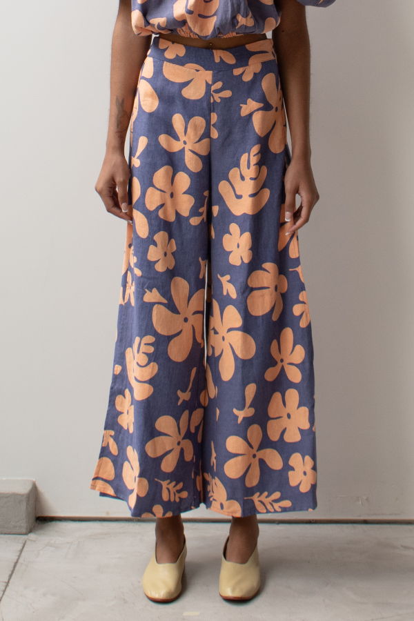 at Dawn. Flower Slit Wide Pant