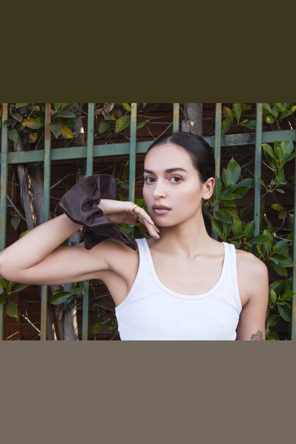 Athena Newton Leather Square Scrunchie