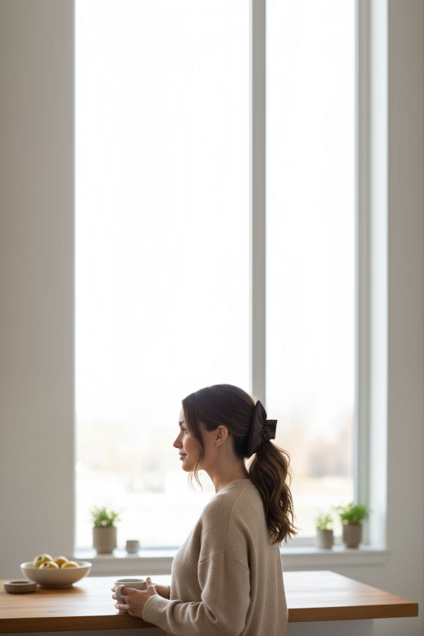 Athena Newton Leather Square Scrunchie