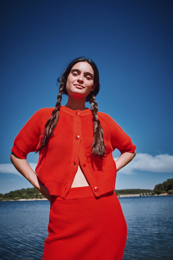 L'ENVERS Clarisse Short-Sleeve Cardigan